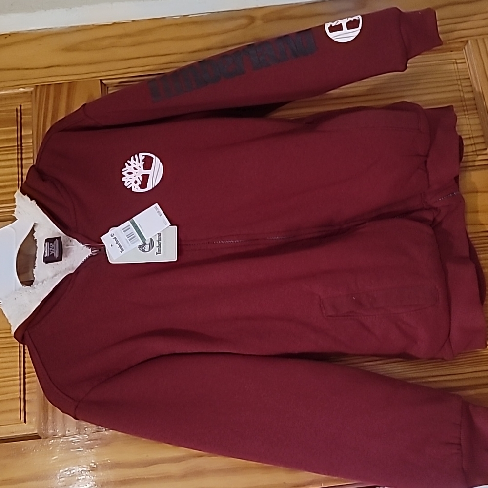 Timberland boys hoodie size 14/16 color Rhubarb